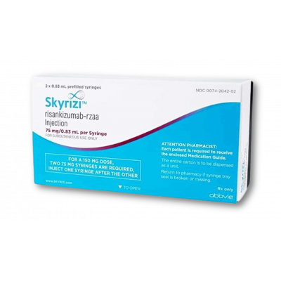 SKYRIZI 75 MG / 0.83 ML ( RISANKIZUMAB ) FOR SUBCUTANEOUS INJECTION 2 PREFILLED SYRINGE